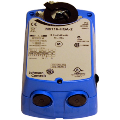 Johnson Controls M9116-HGA-2 Electric Motor Actuator, 140 In-Lb, 24v, Prop, Zero Offset