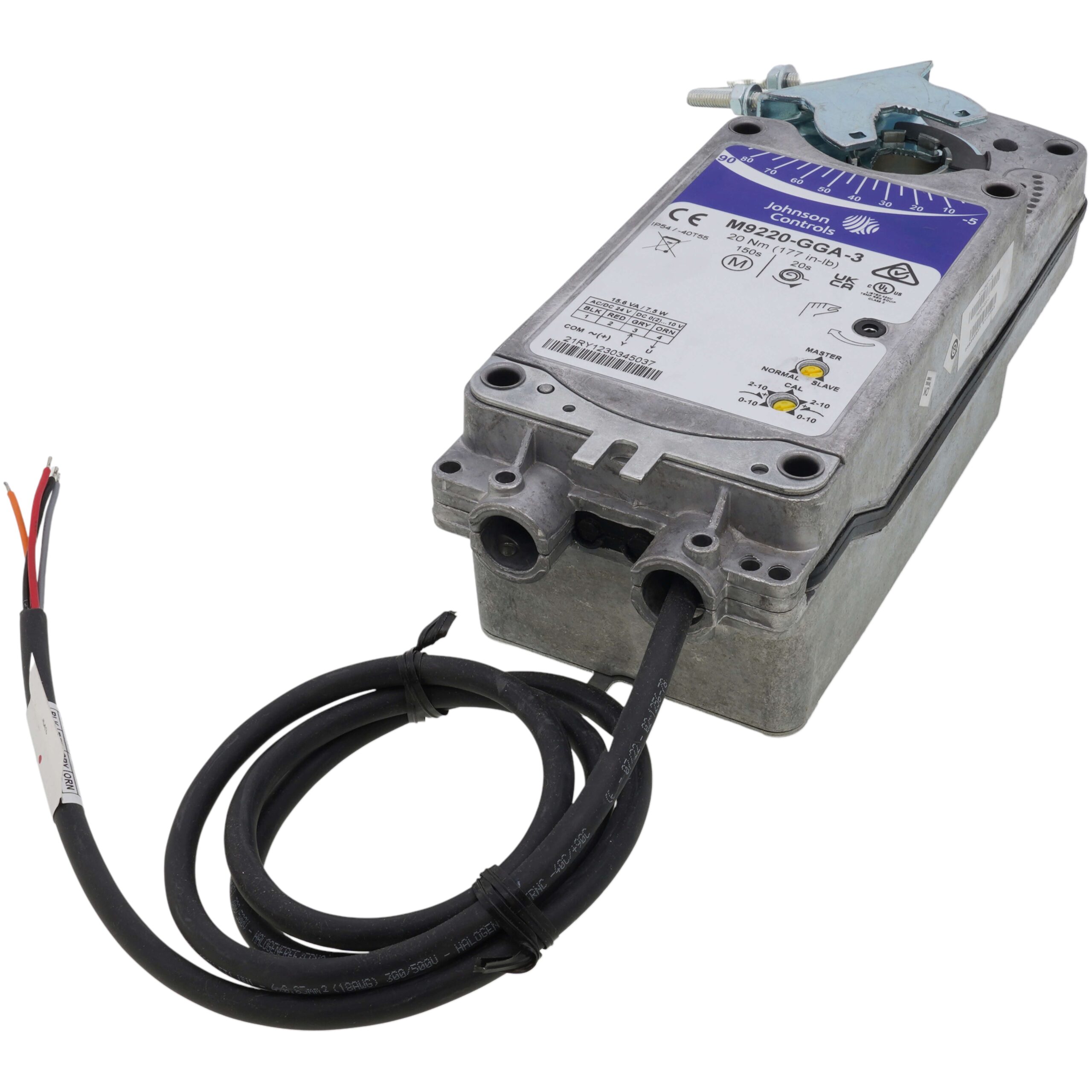 Johnson Controls M9220-GGA-3 24v Modulating Valve Actuator, 177 In-Lb, Spring Return