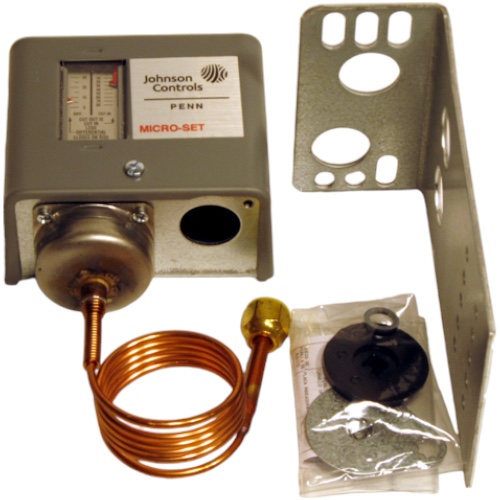 Johnson Controls P70AB-12C SPST Pressure Control, 12-80 PSI, Adj Diff, 36" Cap