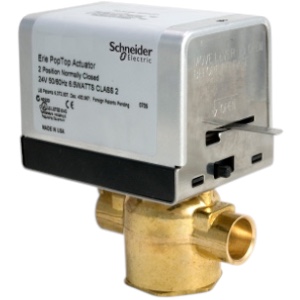 Erie VT2517G13A02A 24V 1-1/4" Sweat N.C. Zone Valve with Aux, 8.0 Cv