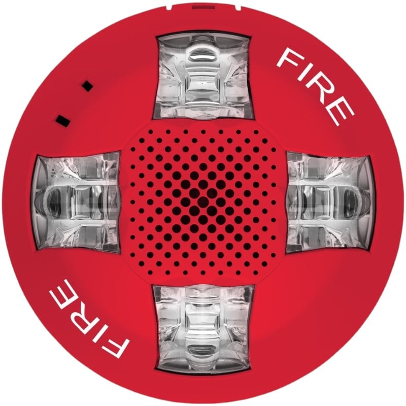 Kidde EGCLFVHRF Ceiling/Wall Horn Strobe, Red, FIRE Marking