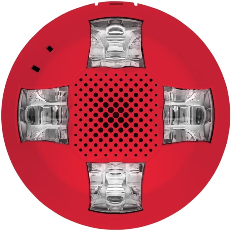 Kidde EGCLFVHRN Ceiling and Wall Horn Strobe, Red, No Marking
